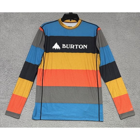 Burton Other - Burton Snowboards Base Layer Long Sleeve Striped Shirt Mens XS Colorful Crewneck